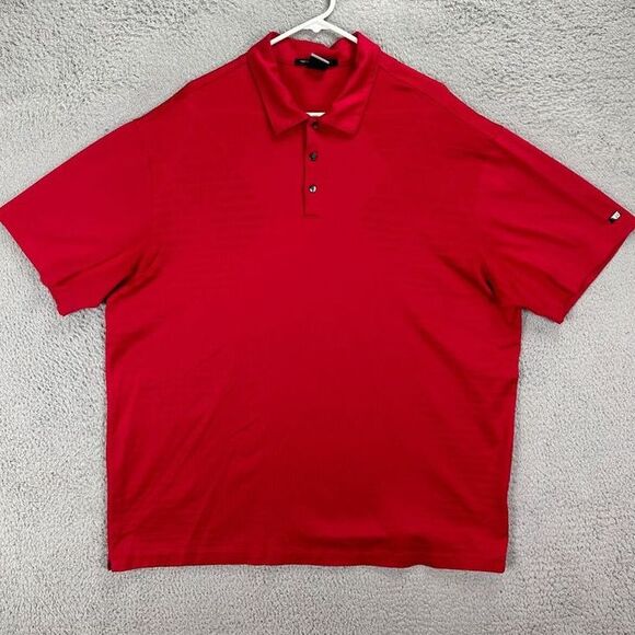 Nike Tiger Woods Collection Polo Shirt Adult 2XL Dri-Fit Red Golf Rugby Mens